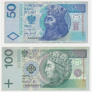 50 i 100 zł 1994 - AA (2szt)
