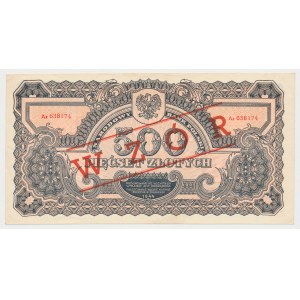 500 złotych 1944 ...owe - Ax - z nadrukiem WZÓR