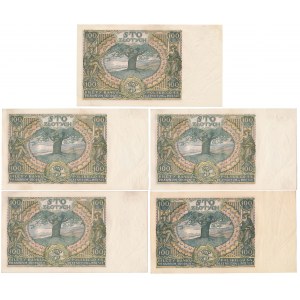 100 złotych 1934 - różne odmiany (5szt)