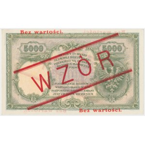 5.000 złotych 1919 - WZÓR - wysoki nadruk - PIĘKNY