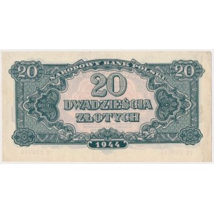 20 złotych 1944 ...owe - YK - nietypowy format - wyraźnie WYŻSZY, a krótszy