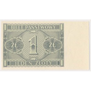 1 złoty 1938 Chrobry - tylko druk rewersu