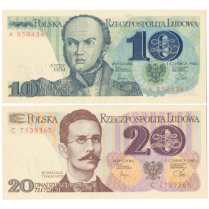 10 i 20 zł 1982 - A i C - zestaw (2szt)