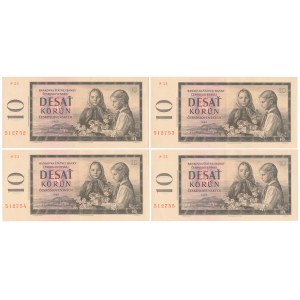 Czechosłowacja, 10 Korun 1960 - numery kolejne (4szt)