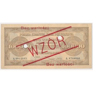 100.000 mkp 1923 - WZÓR - z perforacją