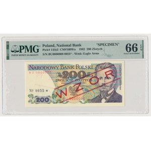 200 zł 1982 - WZÓR - BU 0000000 - No.0055