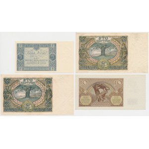 5, 10 i 2x 100 złotych 1930-1940 - zestaw (4szt)