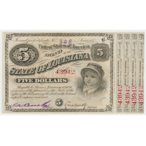 USA, Louisiana, 5 Dollars 1879