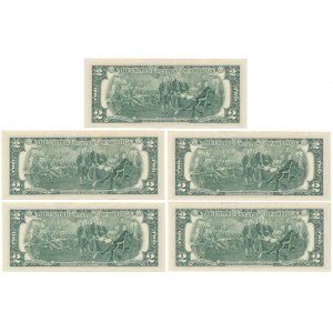USA, 2 Dollars 2003 - numery kolejne (5szt)