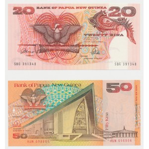 Papua-Nowa Gwinea, 20 i 50 Kina ND (1989-2001) - zestaw (2szt)