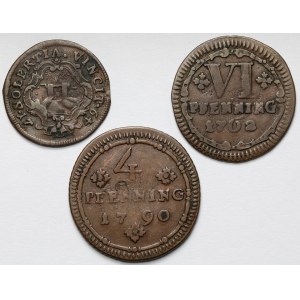 Münster i Wied-Neuwied, 4-6 pfennig i 1/4 stuber 1749-1790 - zestaw (3szt)