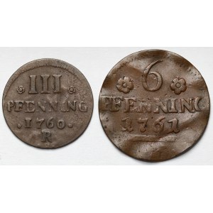 Rostock, 3-6 pfennig 1760-1761 - zestaw (2szt)