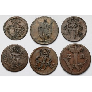 Niemcy, Monety miedziane 1732-1763 - zestaw (6szt)