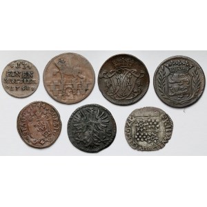 Niemcy, Niskie nominały 1660-1766 - zestaw (7szt)