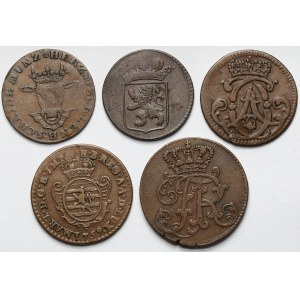 Niemcy, Monety miedziane 1748-1780 - zestaw (5szt)