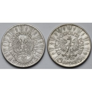 Strzelecki i Piłsudski 5 złotych 1934 i 1935 - zestaw (2szt)