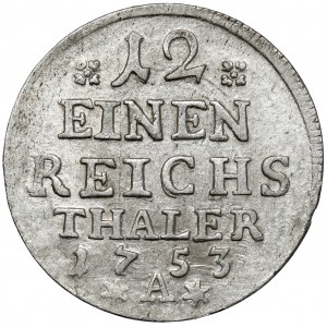 Prusy, Friedrich II, 1/12 talara 1753-A, Berlin
