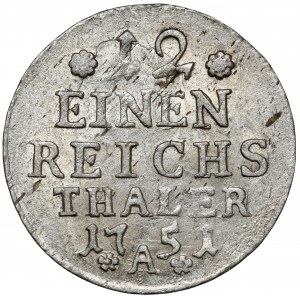 Prusy, Friedrich II, 1/12 talara 1751-A, Berlin