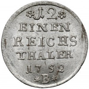 Śląsk, Fryderyk II Wielki, 1/12 talara 1752-B, Wrocław