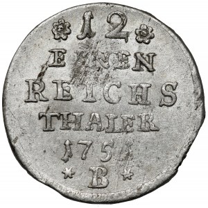 Śląsk, Fryderyk II Wielki, 1/12 talara 1751-B, Wrocław