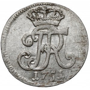 Śląsk, Fryderyk II Wielki, 1/24 talara 1751-B, Wrocław