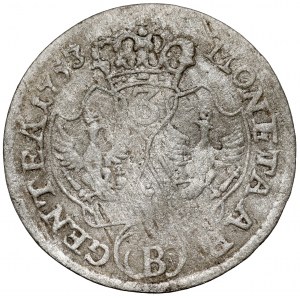 Śląsk, Fryderyk II Wielki, 3 krajcary 1753-B, Wrocław