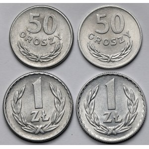 50 groszy i 1 złoty 1965-1970 - zestaw (4szt)