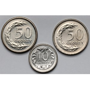 10 i 50 groszy 1991-1992 - zestaw (3szt)