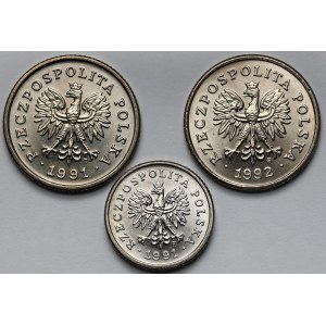 10 i 50 groszy 1991-1992 - zestaw (3szt)