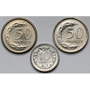 10 i 50 groszy 1991-1992 - zestaw (3szt)