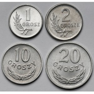 1 - 20 groszy 1949 Al - zestaw (4szt)