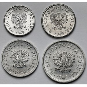 1 - 20 groszy 1949 Al - zestaw (4szt)