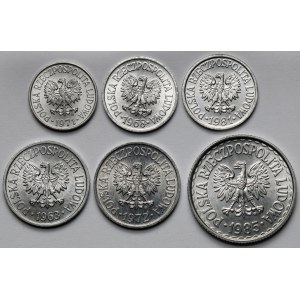 5-20 groszy i 1 złoty 1963-1985 - zestaw (6szt)