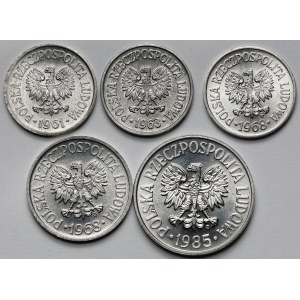 10-50 groszy 1961-1985 - zestaw (5szt)