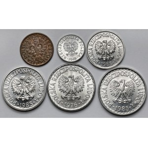 1-50 groszy i 1 złoty 1938-1985 - zestaw (6szt)
