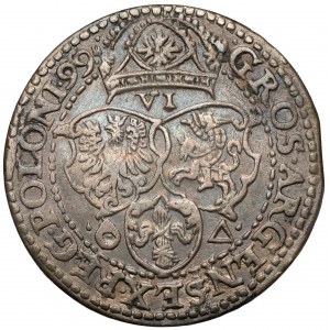 Zygmunt III Waza, Szóstak Malbork 1599 - duża głowa