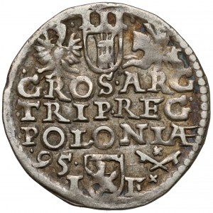 Zygmunt III Waza, Trojak Wschowa 1595 - z kratką