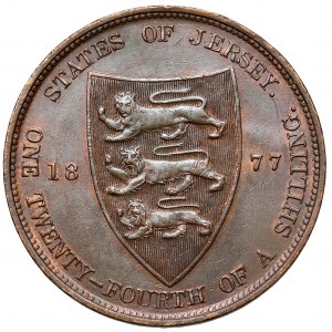 Wlk. Brytania, Wiktoria, 1/24 schilling 1877 - Jersey