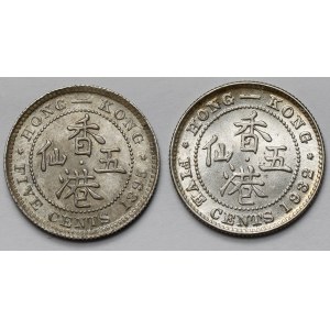 Hong Kong, 5 centów 1895-1932 - zestaw (2szt)