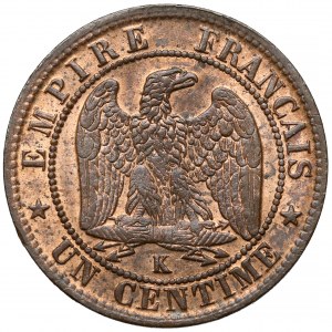 Francja, Napoleon III, Centime 1862-K, Bordeaux