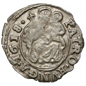 Węgry, Matthias II, Denar 1618 KB, Kremnica