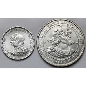 Portugalia, 200 reis i 50 escudos 1898-1968 - zestaw (2szt)