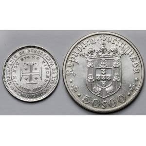 Portugalia, 200 reis i 50 escudos 1898-1968 - zestaw (2szt)
