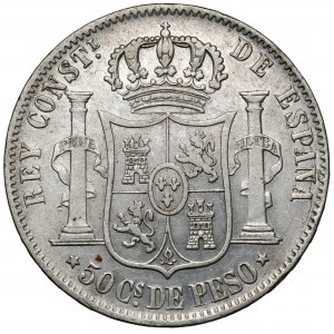 Filipiny, Alfonso XII, 50 centavos 1885