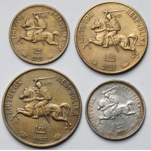 Litwa, 5-50 centu i 1 litas 1925 - zestaw (4szt)