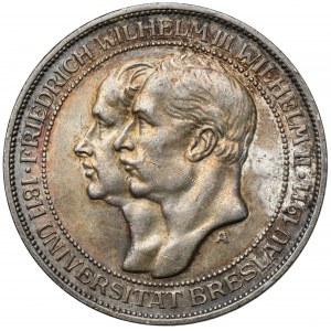 Prusy, 3 marki 1911-A, Berlin - Uniwersytet we Wrocławiu