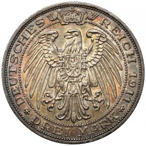 Prusy, 3 marki 1911-A, Berlin - Uniwersytet we Wrocławiu