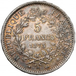 Francja, 5 franków 1873-A, Paryż