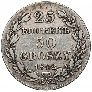 25 kopiejek = 50 groszy 1842 MW, Warszawa - rzadkie