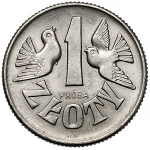 Próba NIKIEL 1 złoty 1958 - gołębie